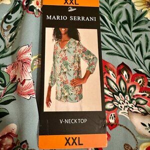 Mario Serrani Women's Tunic Top Size XXL Floral Feminine Lightweight Boho (NEW)